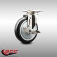 thumbnail image 2 of 5 Inch 316SS Black Polyurethane Wheel Swivel Top Plate Caster with Brake SCC, 2 of 2