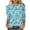 #0172-Light Blue, variant on AOOCHASLIY Women's 3/4 Length Sleeve Tops Crewneck Button Pleated Dressy Casual Blouses Casual Pullover T Shirt Soft Lightweight Blouse for Daily Office Holiday Weekend Streetwear