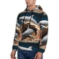 thumbnail image 3 of Naloa Coral Fish Dolphin Men's Casual Hooded Collar Drawstring Hoodies Pullover Sweatshirts Casual Long Sleeve Shirts-X-Large, 3 of 7