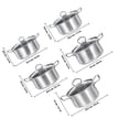 thumbnail image 2 of HAMPPLIES 5 Ensembles Marmite à Induction avec Couvercle Faitouts Forme Ronde pour Cuisiniers à Domicile 20.5x20.5x10.0 Po, 2 of 8