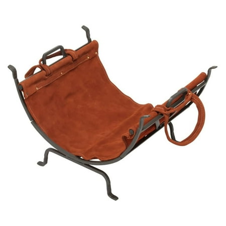 

LzerLyh Olde World Iron Firewood Log Holder with Suede Leather