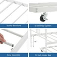 thumbnail image 4 of Twin Metal Daybed with Trundle, Pullout Trundle Bed Frame with Arched Headboard, Guest Sofa Bed with Steel Slat Support, No Box Spring Required, Easy Assembly, White, 4 of 7