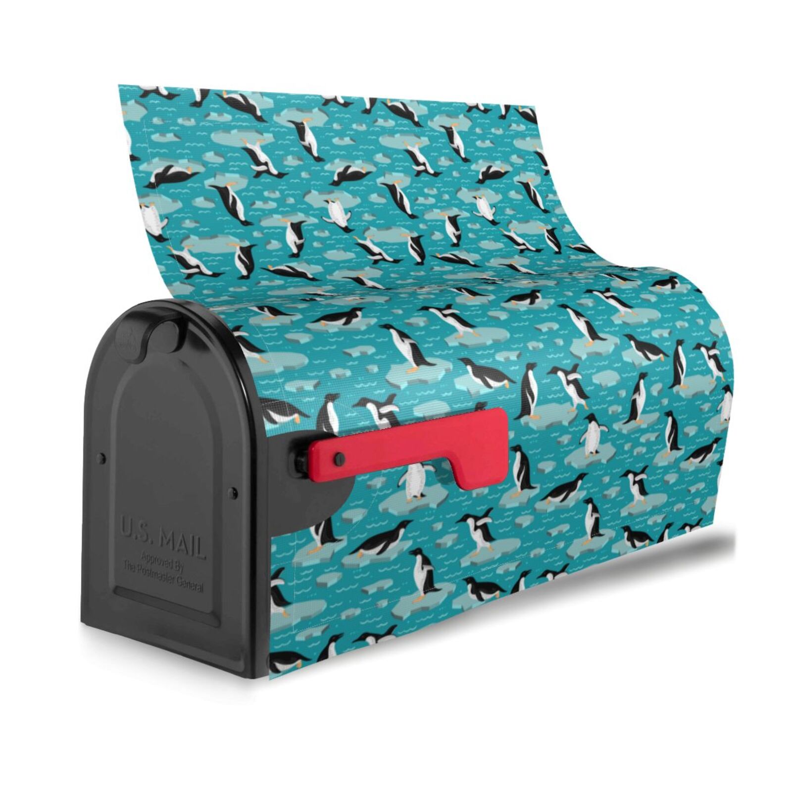 Logiee Penguins On The Ice In The Sea Print Post Letter Box Wrap Decor, Mailbox Cover Suitable for Standard Mailbox and Large Size Mailbox,Outdoor Yard Decoration-25.5x21 in