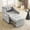 Light Gray, variant on Bezseller 3-in-1 Convertible Sleeper Chair, Sleeper Chair with Adjustable Backrest for Apartment, Beige