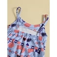 thumbnail image 7 of Jxzom Toddler Baby Girl 4th of July Outfits12M 18M 2T 3T 4T 5T American Flag Bell-Bottom Romper One Piece Sleeveless Sling Jumpsuit, 7 of 7