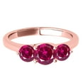 thumbnail image 2 of 1.25 Ct. Ttw Halo Antique Design Created Ruby And Diamond Engagement Ring In 14K Rose Gold, 2 of 7