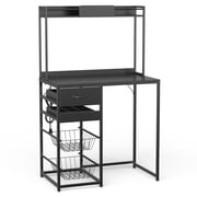 GDLF Snack Bar Cabinet with Fridge Space, Compact Snack Organizer Coffee Station 35.86 W