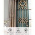 thumbnail image 6 of Turquoise Vintage Door Sheer Curtains 45 Inch Length 2 Panels Set for Living Room/Bedroom, Countryside Barn Abstract Art Kitchen Curtains Grommet Semi-Sheer Curtains Window Treatments 42"x45"x2, 6 of 7