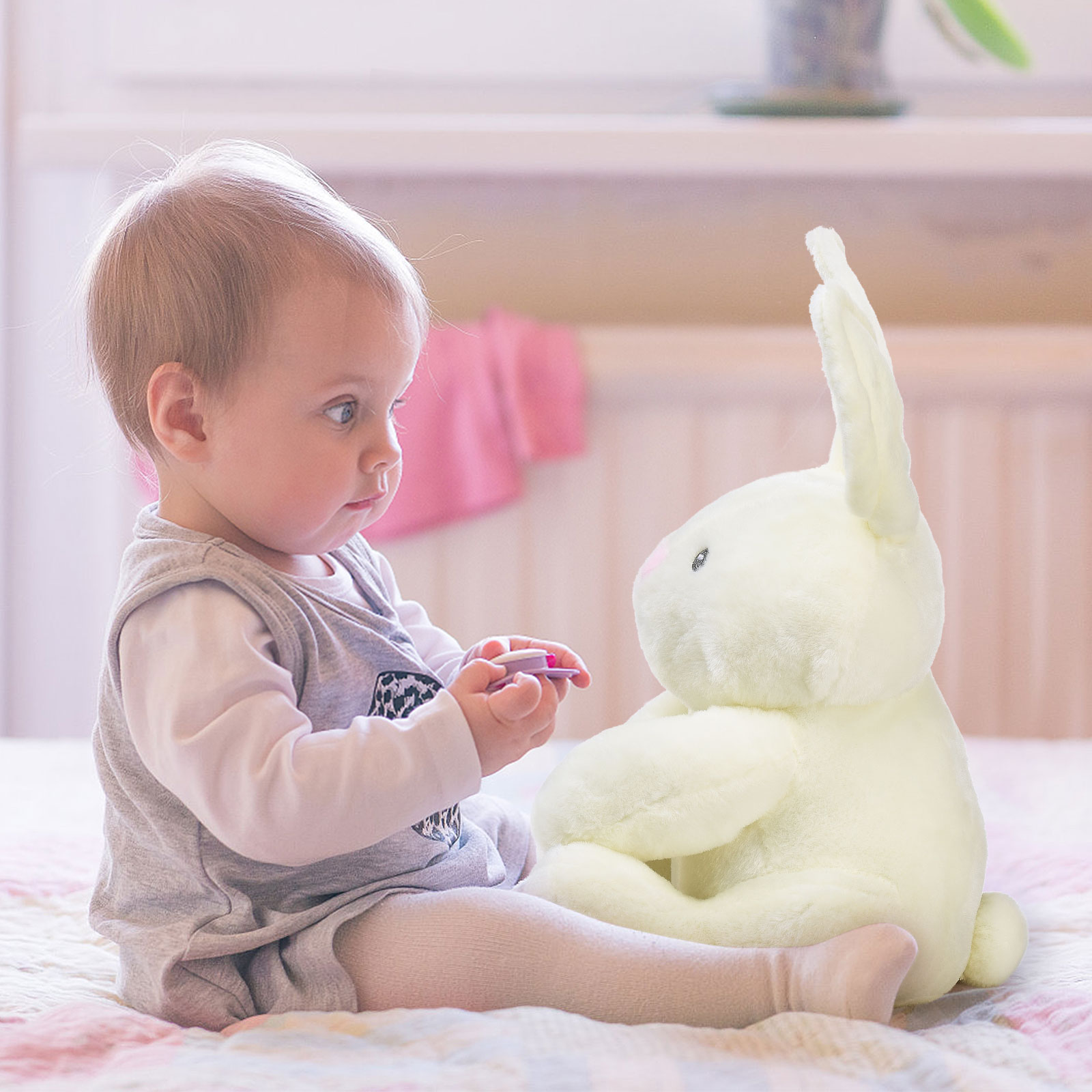 Baby Flora The Bunny Animated Plush Stuffed Animal Toy for Baby Girls and  Boys 3-6 years