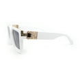 thumbnail image 3 of Rubberized Soft Matte Luxury Thick Horn Rim Mobster Sunglasses White - Black, 3 of 4