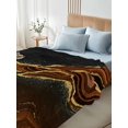 thumbnail image 4 of Full Size Flat Sheet Only, Brown Marble Soft Brushed Microfiber Bed Sheets, Gold Abstract Vintage Modern Ombre Art Hotel Quality Breathable Bedding Top Sheet, Easy Care, 66"x102", 4 of 9
