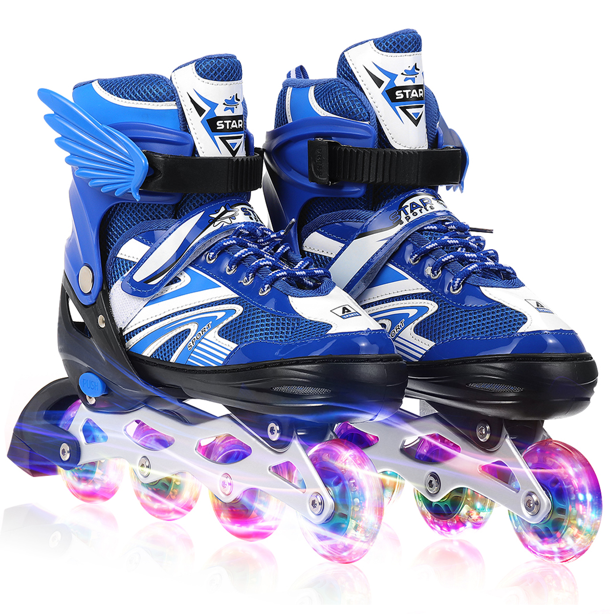 Adjustable Inline Skates for Kids and Adults with Full Light Up Wheels, Outdoor Roller Skates