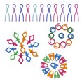 thumbnail image 1 of Soporte de clips de hilo de bobina colorido, abrazadera de carrete artesanal envuelto fijo de silicona, accesorios de costura, herramienta 48 colores Jumpingount  HA2038-00B, 1 of 6