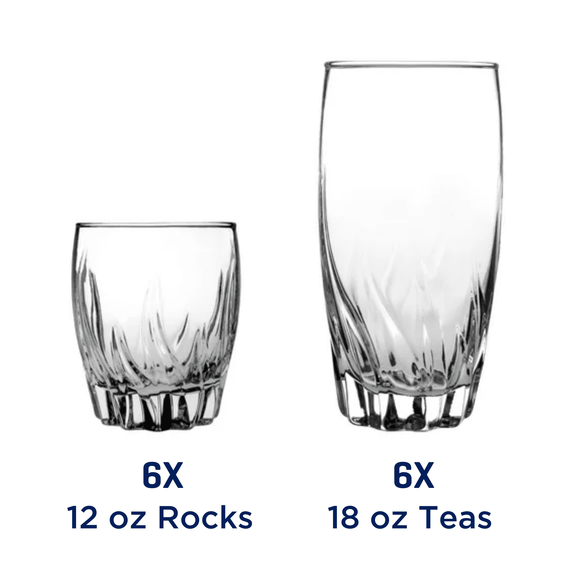 (3 pack) Mainstays 12-Piece Radiant Glass Drinkware Set, Clear, 16 oz & 12 oz