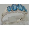 thumbnail image 3 of LBG British Made 10k White GoldWomens Ring Natural Blue Topaz Band Ring - 33 size options - Size 7.5, 3 of 6