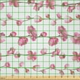 thumbnail image 2 of Ambesonne Leaves Fabric by the Yard Microfiber, Sakura Ivy Branches, 1 Yard, Pink and Pale Rust, 2 of 2
