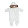 Pistachio Infant Girl Ivory Leopard Print Faux Fur Snowsuit Baby Pram