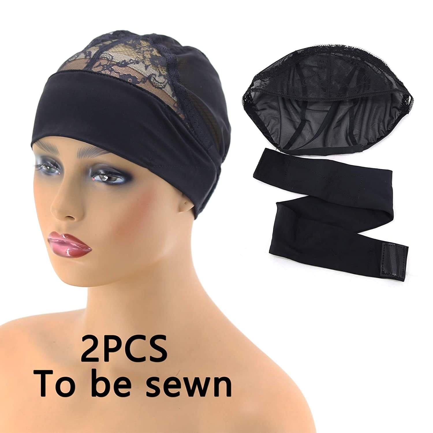 2pcs Weaving Net Cap adjustable wig cap braid wigs Dome Wig Caps for Women  Mesh