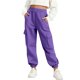 thumbnail image 4 of Pantalones deportivos largos para niños, 3 piezas, color sólido, cintura elástica con bolsillos laterales, ajustados, de poliéster, 4 of 6