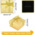 thumbnail image 3 of 12Pcs 3 Colors Cardboard Box Ring Boxes with Bowknot Square Mixed Color 5x5x3.1cm 4pcs/color, 3 of 9
