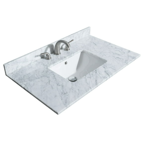 Wyndham Collection Wchvca336stopuns 36" Marble Vanity Top - White