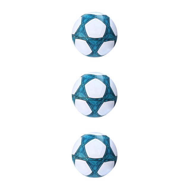 kurtrusly Ballon de Soccer - Durable et Résistant à l'Usure pour Sports Extérieurs Machine Cousu Football Ballon de Football Extérieur Sports Football Pentagramme Bleu 5 3Set