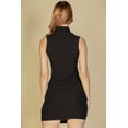 thumbnail image 3 of Sleeveless Ribbed Turtle Neck Bodycon Mini Dress, 3 of 10
