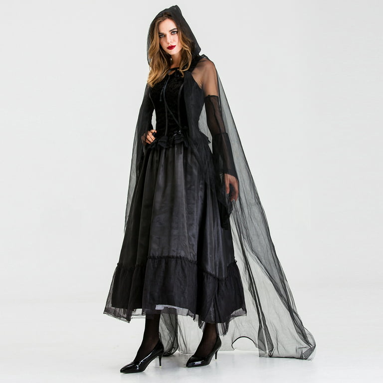 Gothic Pastel Medieval Hooded Robe Cloak Cape Halloween