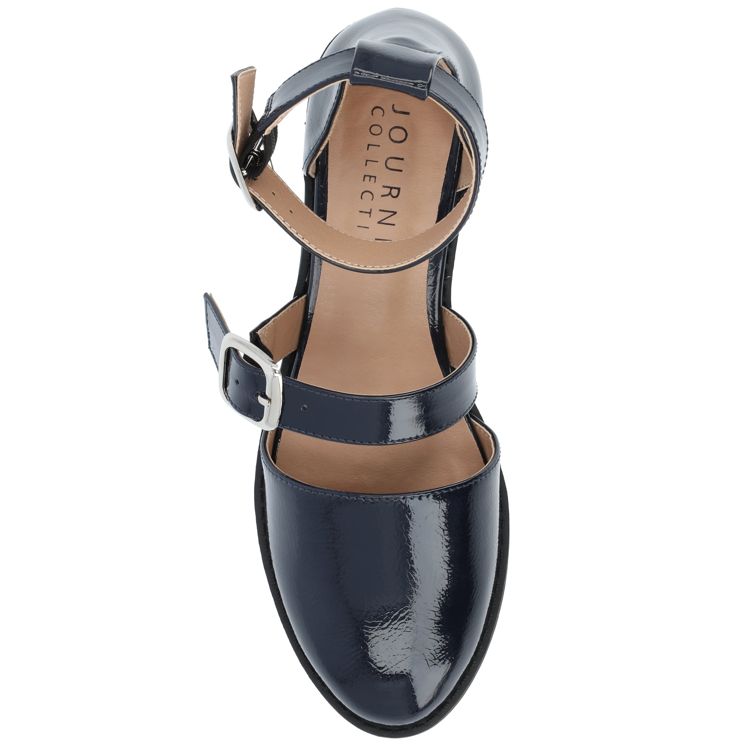 Journee Womens Constance Buckle Round Toe Mary Jane Flats, Widths Available