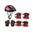 thumbnail image 3 of Lipstore Ensemble de 7 Pcs Casque de Vélo pour Enfants Casque de Patinage à Roulettes Casque de Planche à Roulettes pour Planche à Roulettes Noir Rouge, 3 of 8