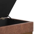 thumbnail image 4 of Simpli Home Mariah 34 inch Wide Contemporary Rectangle Coffee Table Storage Ottoman in Distressed Saddle Brown Vegan Faux Leather, 4 of 17