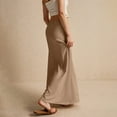 thumbnail image 5 of QIJIE Maxi Skirts for Women High Waisted Ruffle Long Summer Petite Skirts Pleated Trendy Elastic Flowy Boho Plus Size Skirts with Pockets Earthy Yellow M, 5 of 6