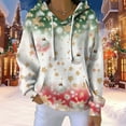 thumbnail image 2 of NMMUED Christmas Hoodies Baggy Hoodie Funny Christmas Hoodies for Women Vacation Tops Holiday Tops for Women Hoodies for Women Pullover Christmas Outfit Women Green L, 2 of 5