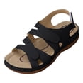 thumbnail image 2 of IUJSOY Womens Comfort Arch Support Sandals Open Toe Hollow out Orthotic Walking Low Wedge Slides, 2 of 9