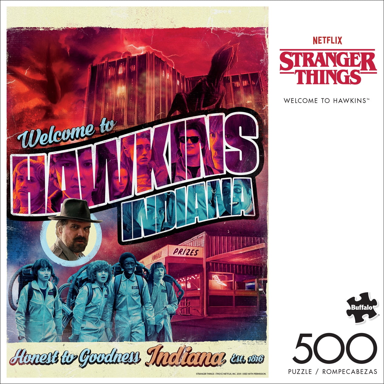 Buffalo Games 500-Piece Netflix Stranger Things Welcome to Hawkins Interlocking Jigsaw Puzzle