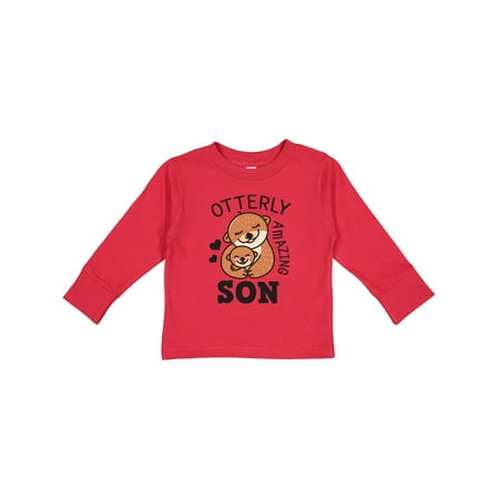 

Inktastic Otterly Amazing Son with Mother and Child Otter Gift Toddler Boy Girl Long Sleeve T-Shirt