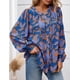 thumbnail image 3 of Camisa PRETTYGARDEN para Mujer Floral con Botones XXL Azul, 3 of 8