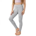 thumbnail image 3 of WAVSUF Girls Leggings Elastic Waist Lightweight Comfort Soft Summer Yoga Gym Sports Underpants Gray Size 6, 3 of 10