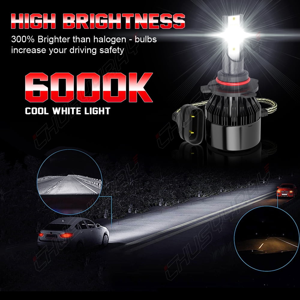 LED Bulb Headlight Kit Hi/Low Beam 9005 6000K White For 2016-2018