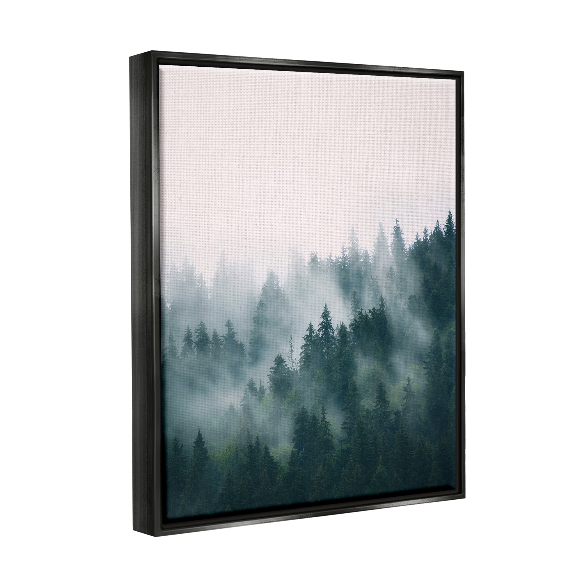 Stupell Industries Misty Forest Trees Nature Photography Black Floater Framed Art Print Wall Art, 25 x 31