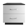 thumbnail image 5 of Skyline Decor Double Drawer Nightstand, Black with White Drawers, 5 of 5