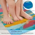 thumbnail image 3 of 2 Pieces Kitchen Rugs, Abstract Anti Fatigue Non Slip Foam Cushioned Colorful Lines Art Modern Comfort Indoor Floor Mat Runner Rug Set for Laundry Office Sink Bathroom (17"x48"+17"x24"), 3 of 6