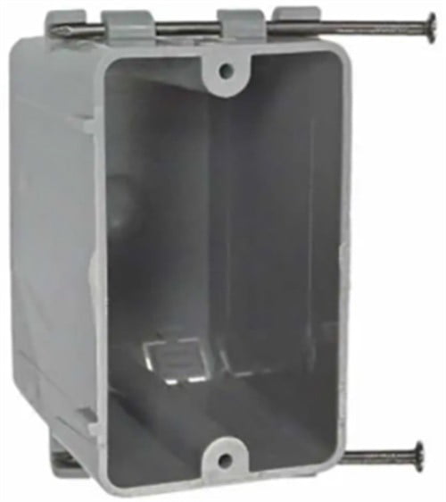 Heavy Duty 42lb Gray 1 MSBG One Gang Device Box with Depth Adjustable 