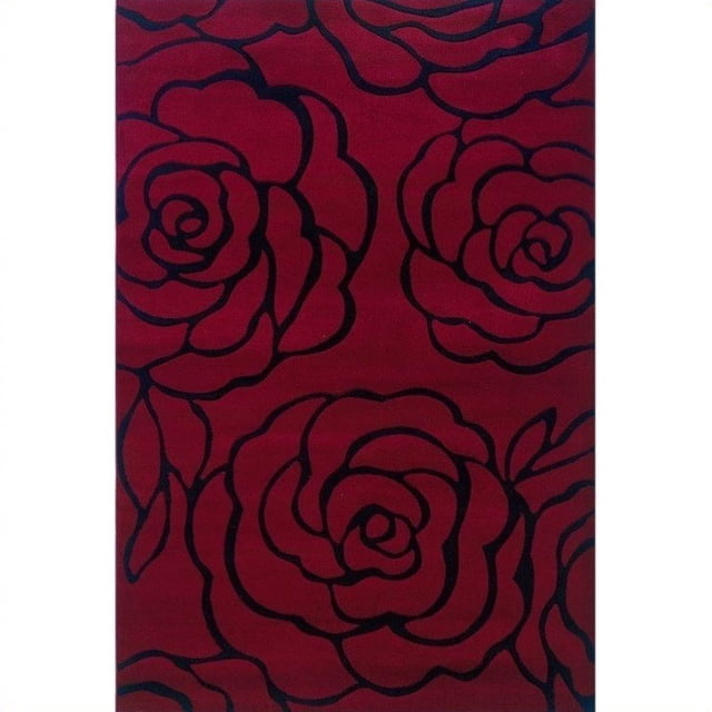 Linon Rug Tapis Milan Rectangulaire en Grenat et Noir-1'11" x 2'10"