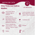 thumbnail image 2 of Vino Tinto Vid Mexicana Los Cedros Malbec 750 ml, 2 of 5