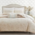 thumbnail image 2 of Studio 16, Toronto - Colette Cotton Matelassé Duvet Cover Set (King) with 1/2" Flange Detailing-Elegant Floral Design - Linen, 2 of 8