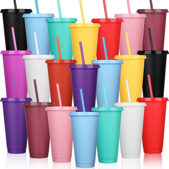 Vaso Honeydak Honeydak, paquete de 30 con pajita y tapa, 700-800 ml