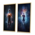 thumbnail image 3 of Designart "Ethereal Awakening Glowing Body and Light VI" Robot Framed Wall Art Set Of 2 - Modern Blue Gallery Wall Frame Set For Home Decor, 3 of 6