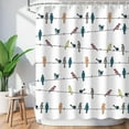 thumbnail image 2 of Bird Shower Curtain, Cute Shower Curtain Colorful Funny Animal Shower Curtain Hooks, Multicolor Floral Rowley Birds with Flowers Shower Curtains for Bathroom Funny Bathroom Decor, 72Wx84H Inch, 2 of 6