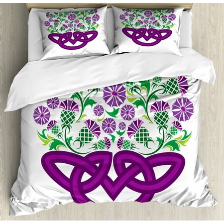 Thistle King Size Duvet Cover Set Celtic Knot And Thistle Plant